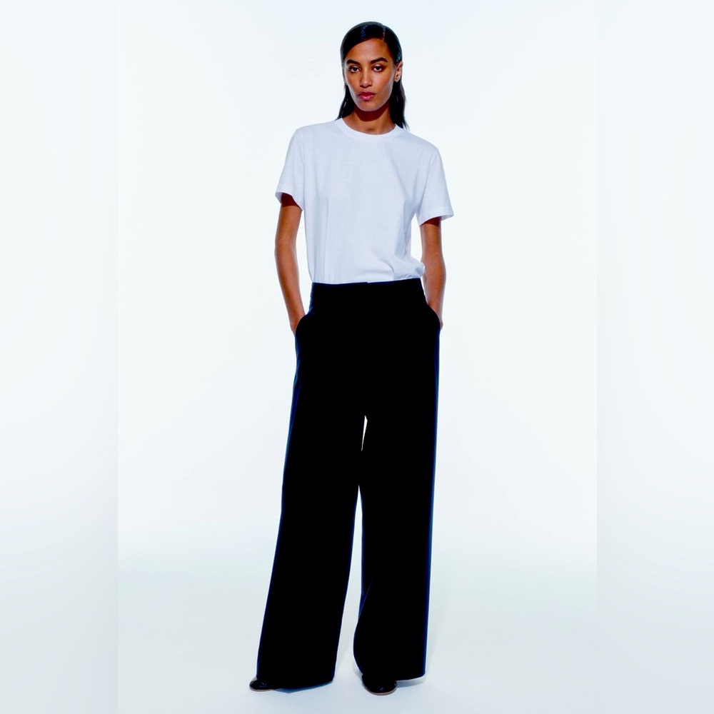 ZARA WIDE LEG PANTS WITH DARTS SIZE MEDIUM NWT.